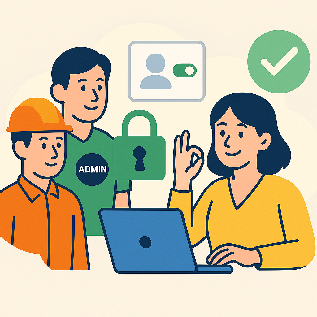 権限管理がシンプルで安心のイメージ